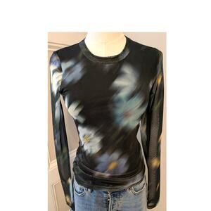 Rag & Bone Aliyah Floral Mesh Crew Top